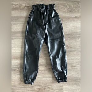 Faux Leather Joggers